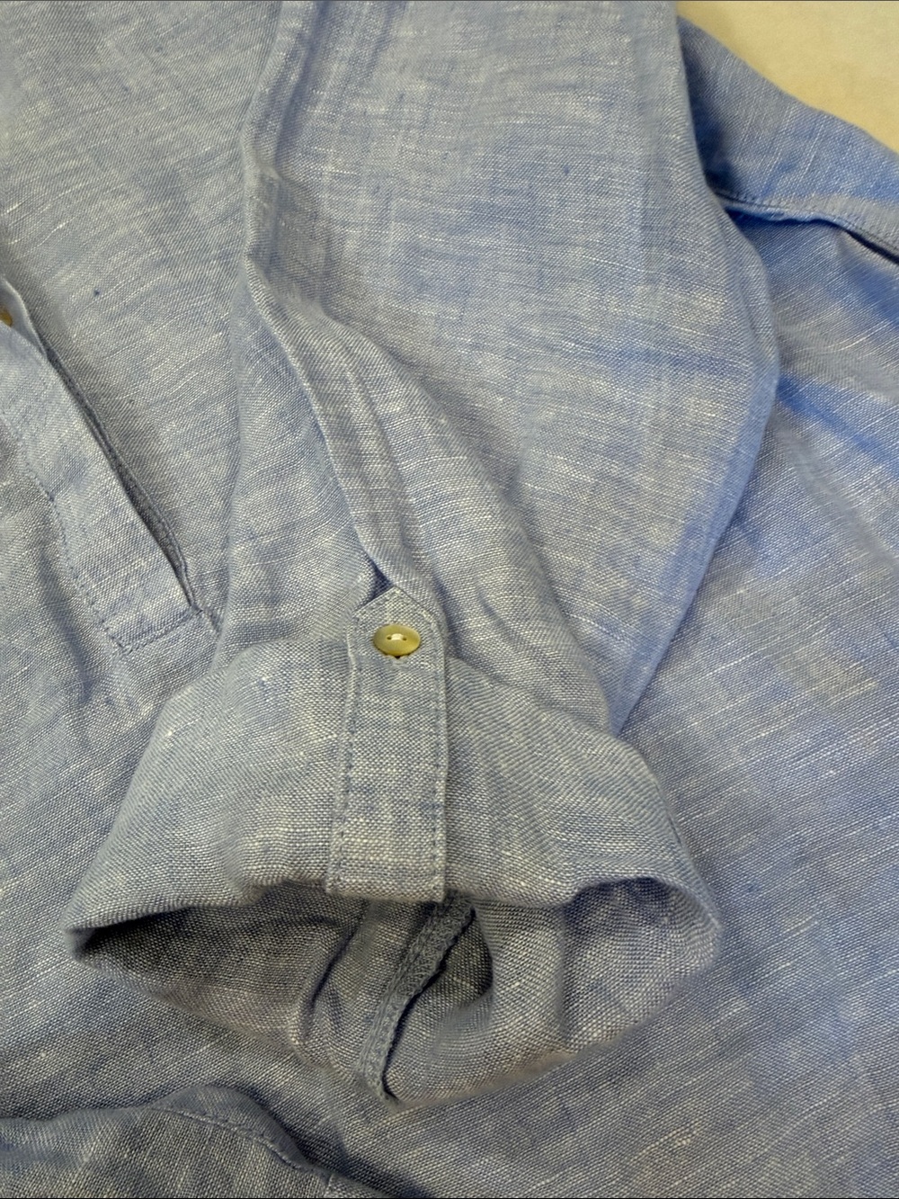 Sigrid Olsen Blue Linen Top size medium - Picture 4 of 8